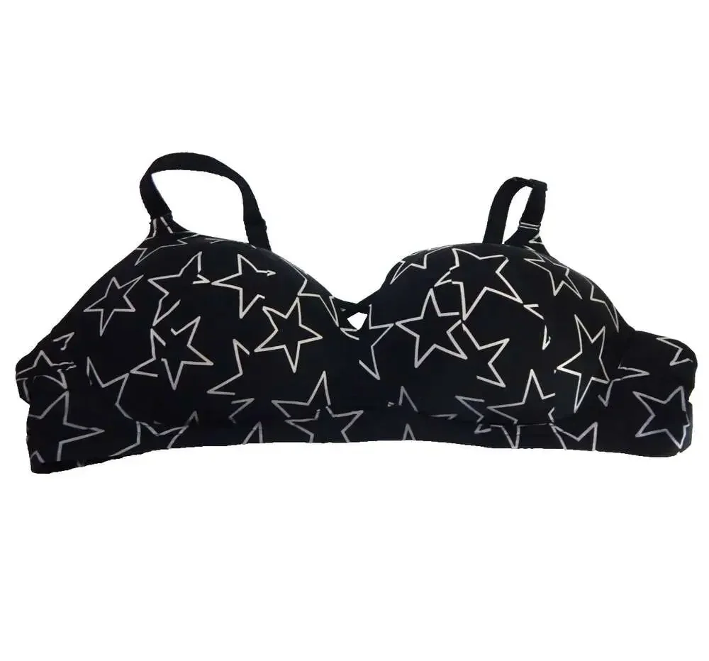 Torrid Women's 50B Bra Wire Free Push Up Plunge XO Star Print Comfort Plus